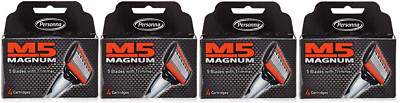 Personna M5 Magnum 5-bladed Razor Cartridges with Trimmer, 16 Cartridges