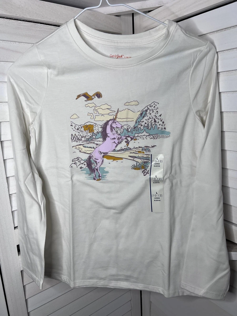 T-shirt Justice 'Totally Magical' Avec Licorne – Blanc, Manches Courtes, Taille 10, Neuf Avec étiquettes