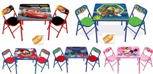 childrens fold up table and chair set