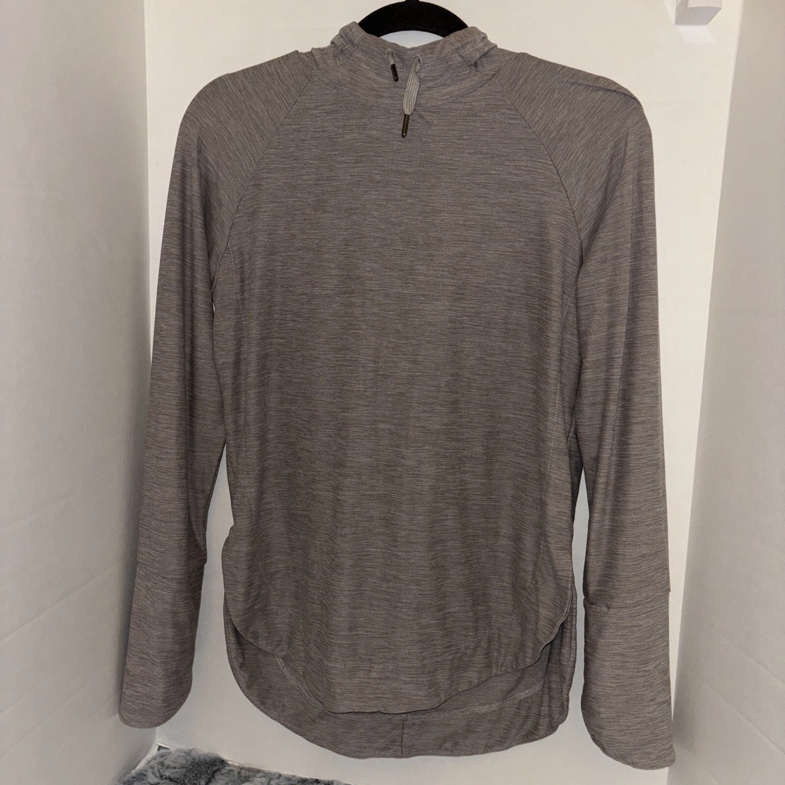 Kyodan Athletic Hooded Pullover Womens Grey Long Sleeve Lightweight Hoodie Sz S