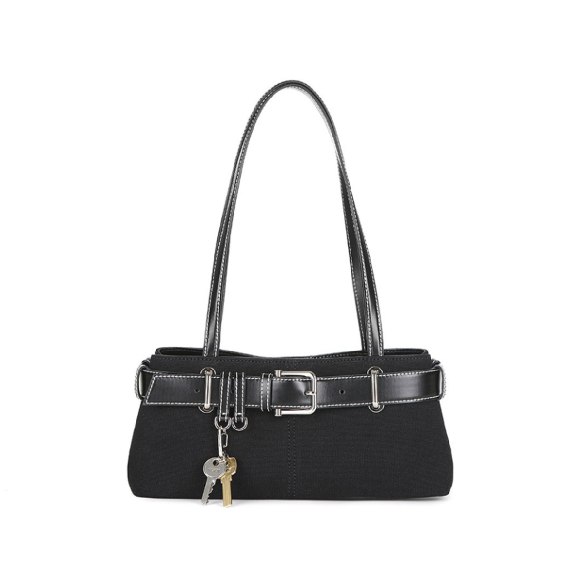 ＜OSOI＞SHOULDER BROCLEMINI バッグ OSOI SHOULDER BROCLE MINI [SILVER] | Trendy Leather Shoulder