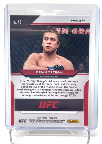 2021 Panini Prizm UFC Silver Prizm #48 BRIAN ORTEGA Featherweight - Picture 2 of 2