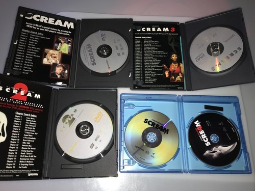 SCREAM 1 2 3 DVD 4 Bluray COLLECTOR HORROR CLASSIC BUNDLE GHOSTFACE SLASHER OOP - Picture 2 of 4