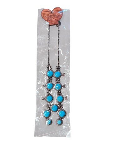 Turquoise Squash Blossom Pendant Necklace Western Chunky Copper Vintage Style Ne - 第 1/7 張圖片