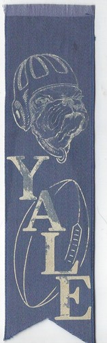 Extremely Rare Circa 1910 Yale Bulldogs Football 6-Inch Ribbon/Bookmark
