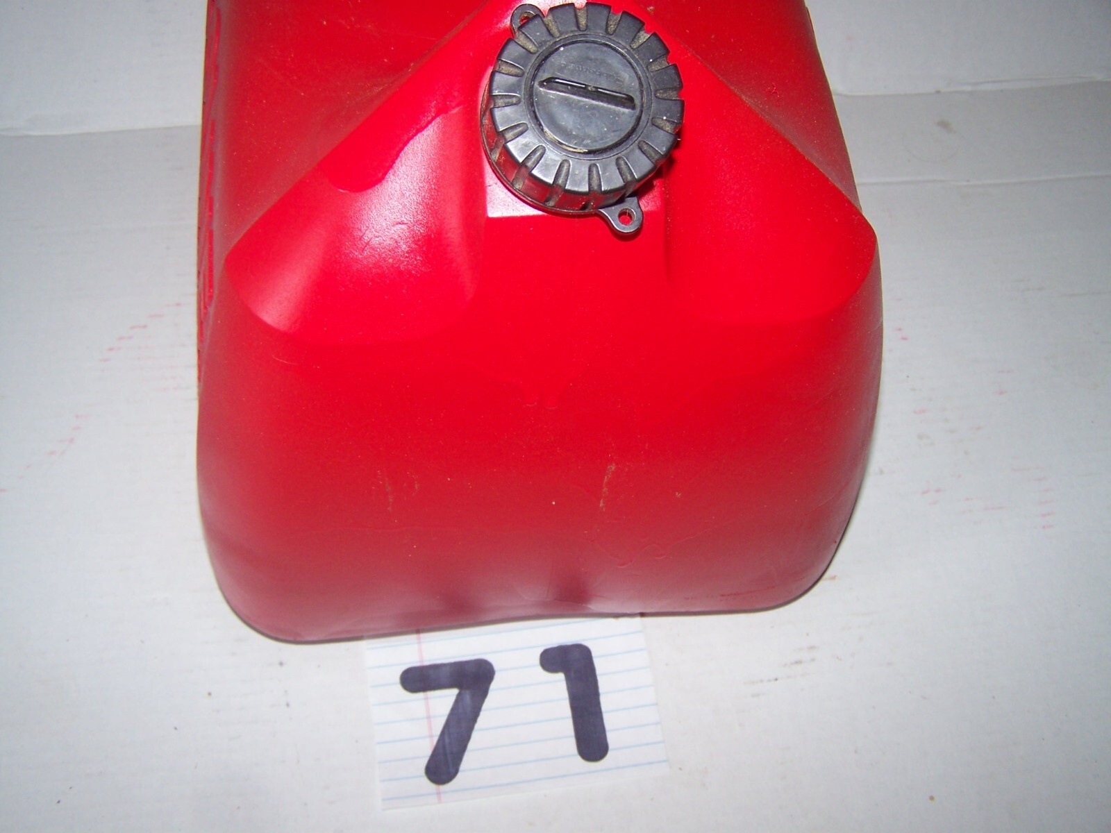 71 VINTAGE GOTT 5 GAL GAS CAN WITH A COMPLETE SPOUT SET BLITZ