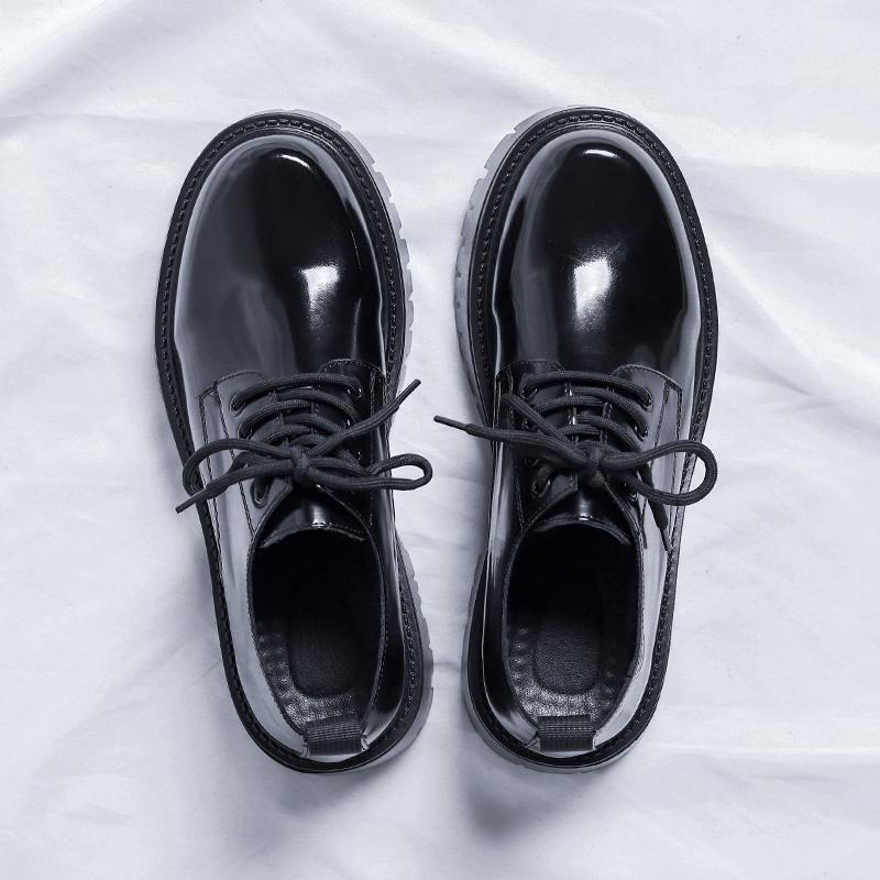 SAOLA Scarpe da lavoro uomo stringate comode basse in pelle punta tonda inglese vintage