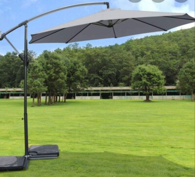 Gartenschirm Sonnenschirm Ampelschirm Marktschirm UV30+ Ø300cm Grau / Anthrazit