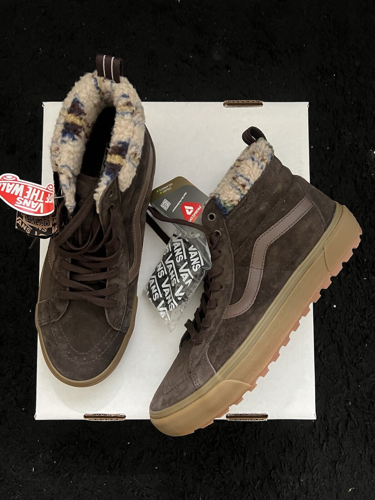 Vans Sk8 Hi MTE 1 Sneaker Boot Brown Gum Mens Sherpa New Shoe