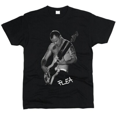 Vintage Flea Red Hot Chili Peppers Short Sleeve Cotton Black T-shirt, Size S-5XL
