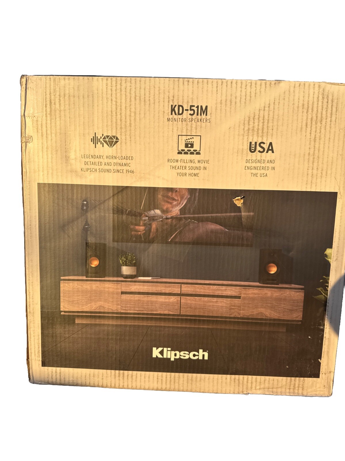 Klipsch KD-51M 160W Bookshelf Speakers Pair Black Sealed Passive Monitors