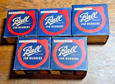 Vintage Lot of 5 Boxes Of Ball Jar Rubbers Full Boxes 60 Total jar Rubbers