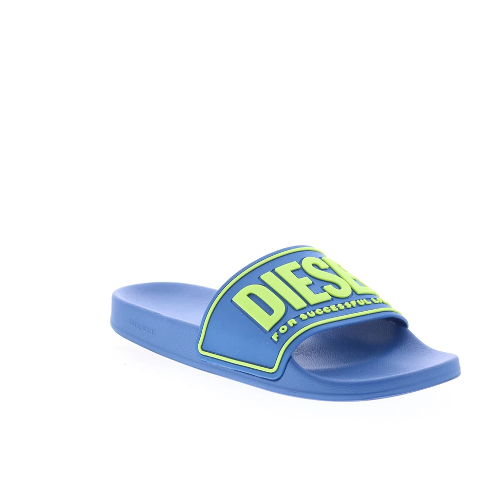Diesel SA-Mayemi CC Y02801-P4441-H9360 Hombres Azul Slides Sandalias Zapatos 7.5 Foto 2 de 4