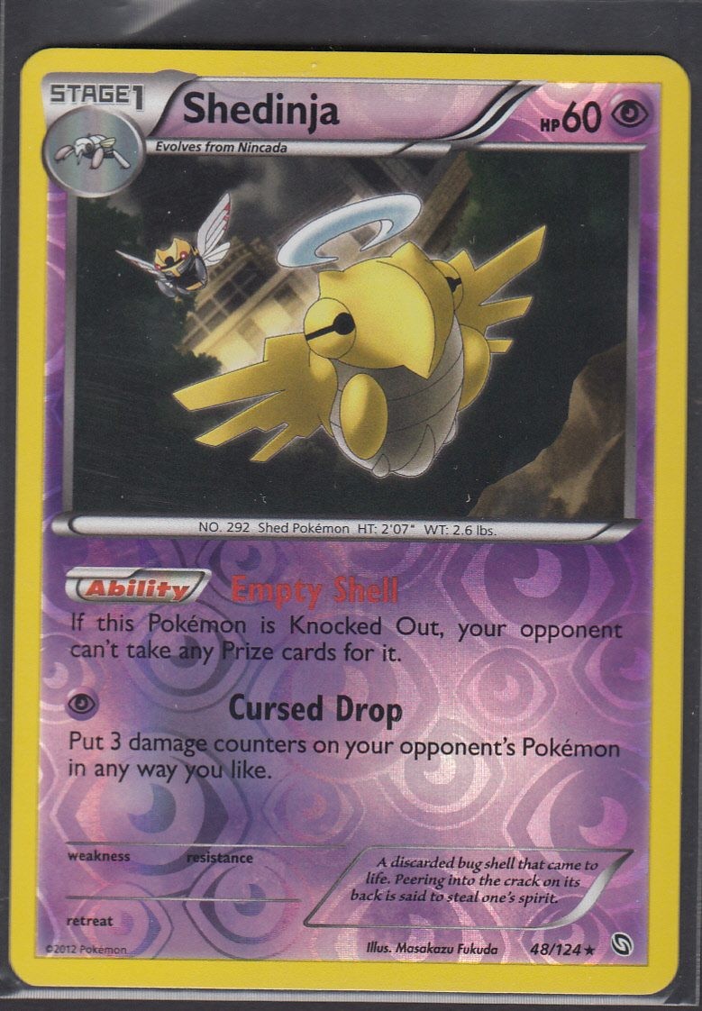 Shedinja 48/124 Rare Dragons Exalted Pokemon Reverse Holo Near Mint