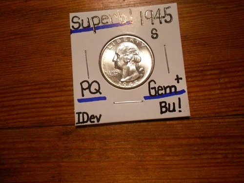 1945S Washington Quarter Gem BU+ SUPERB!!! PQ!!! TOUGH DATE!!!!!! BEAUTY+++++