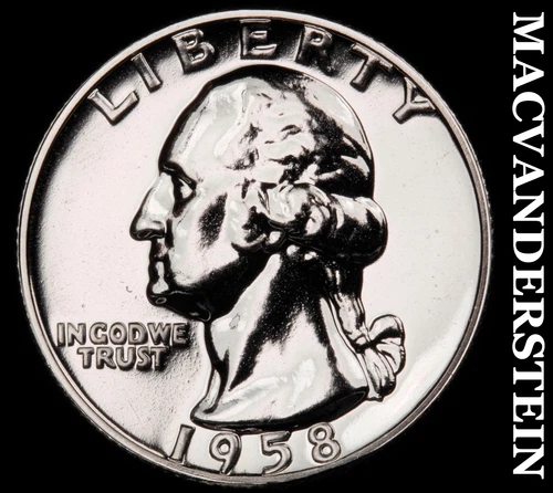1958 Washington Quarter- Silver- Choice Gem Proof Luster No Reserve #J52