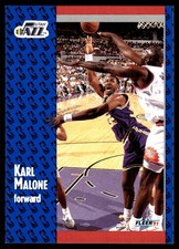 Karl Malone 1991-92 Fleer #201 Utah Jazz NBA READ FREE SHIPPING AutographDen