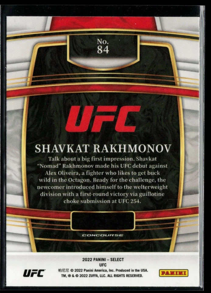2022 Select UFC #84 Shavkat Rakhmonov RC - Image 2 of 2