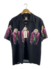 WACKO MARIA Short Sleeve Shirt L Rayon BLK