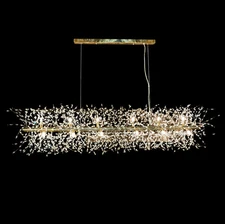 Starburst  Linear Gold Crystal Chandelier 54"