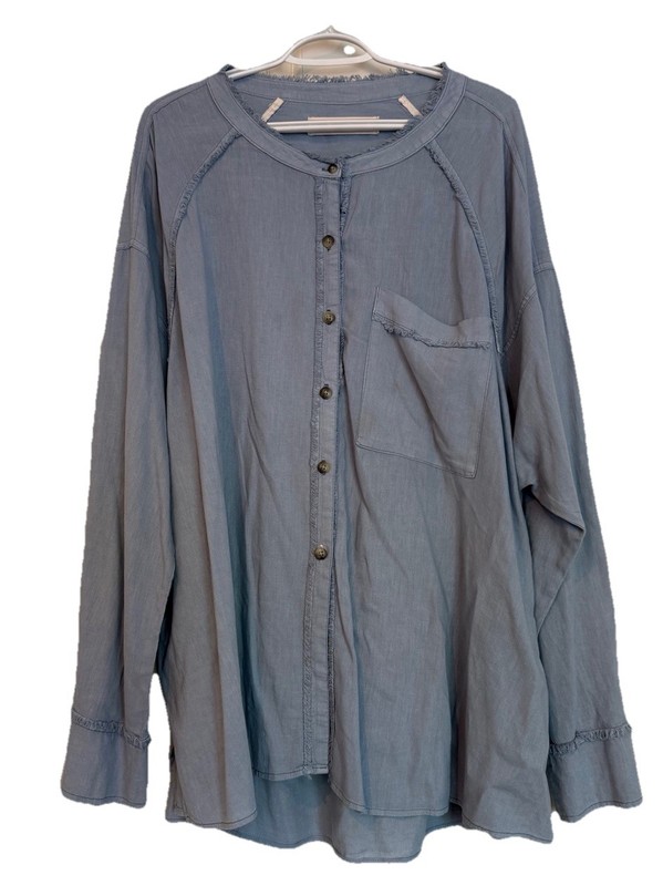 Size Large FREE PEOPLE Chambray Linen Tunic -"We The Free" Ex condtition
