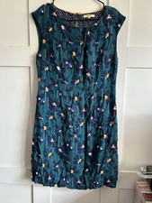 White Stuff teal green floral jersey midi Under layer Summer dress UK 12