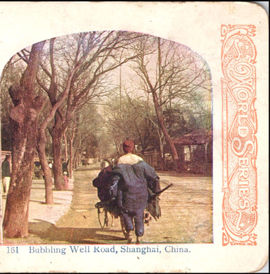 CHINA, Bubbling Well Road, Shanghai--Stereoview #LD31