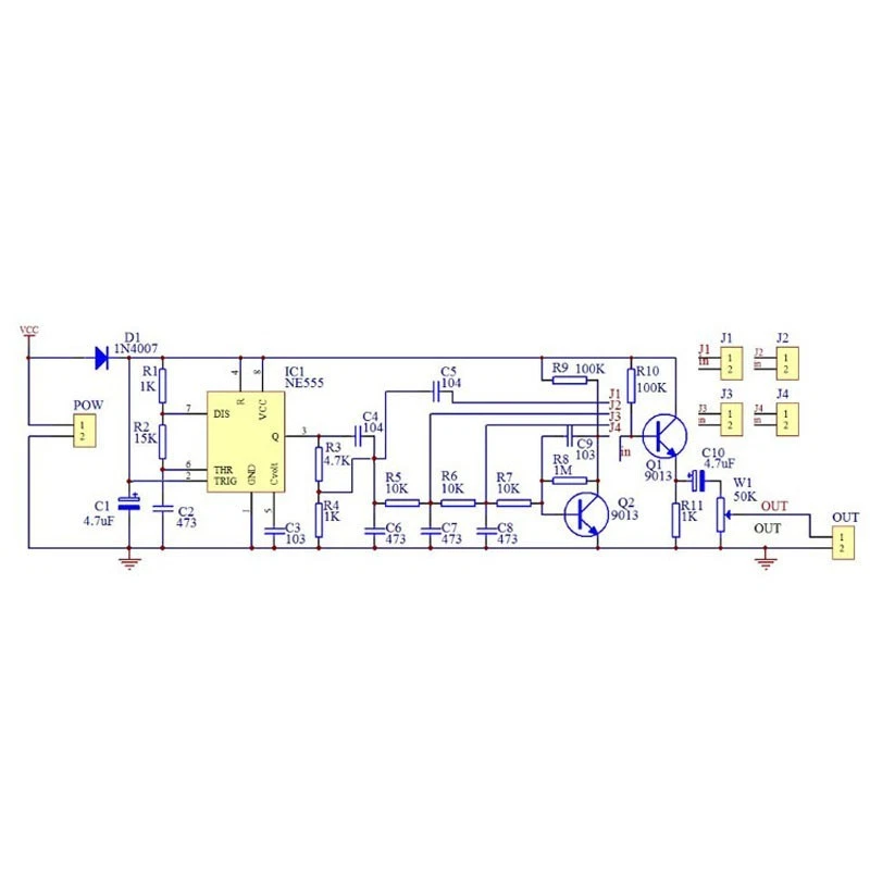Rechteckgenerator Zum Selbermachen Kits 2 Pin Welle Mehrkanal Sinus Dreieck NE55 - Bild 3 von 4