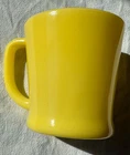 Vintage Fire King Anchor Hocking Yellow Milk Glass Mug~D Handle