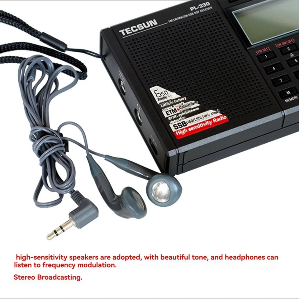 Tecsun PL-330 Vollbandradio, Tragbares FM-Stereo, LW/MW/SW SSB DSP-Empfänge4499 - Bild 3 von 4