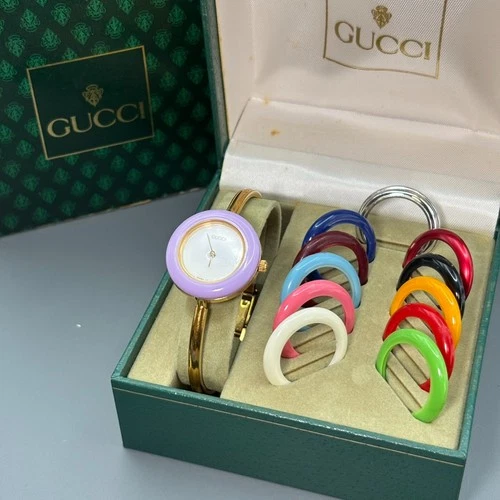 [Excellent+5] Gucci Change Bezel 11/12.2 Quartz 12 Colors Gold White Women Watch