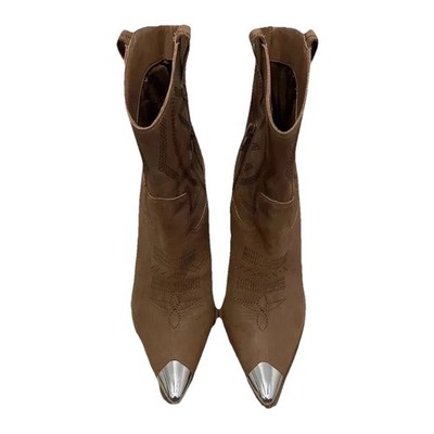 Gianni Bini Women Western Cowgirl Boots 9.5M Brown Leather Festival  Concert