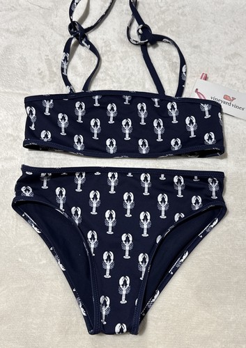 NWT $65 Vineyard Vines Girls Swimsuit Bikini Size XL 16 Nautical Lobster Stack - Picture 5 of 5