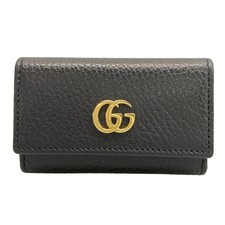 GUCCI GG Marmont 456118 Black Leather Key Case