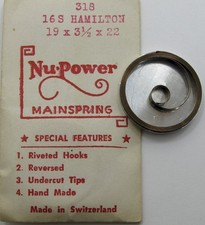 Nos Hamilton 16s 318 Pocket Watch part T end Mainspring brown alloy