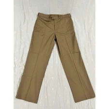 Perry Ellis Portfolio Men Khaki Premium Flex Twill Pants 36x32 Wrinkle Resistant
