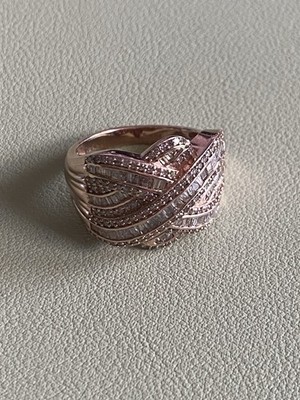D'Joy 925 Sterlingsilber 14k vergoldet Lab Created Diamant Ring Größe 10
