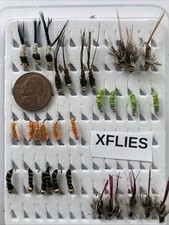 Fly Fishing Flies Trout Salmon Caddis Larva  35 Pcs Hks #12/#14 BBH W/ Case N803
