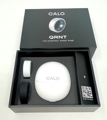 QALO QRNT Smart Ring Health Tracker Men & Women Sz 6-7-8-9 in SILVER - OPEN BOX