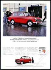 1966 Austin A40 Farina red car photo UK vintage print ad