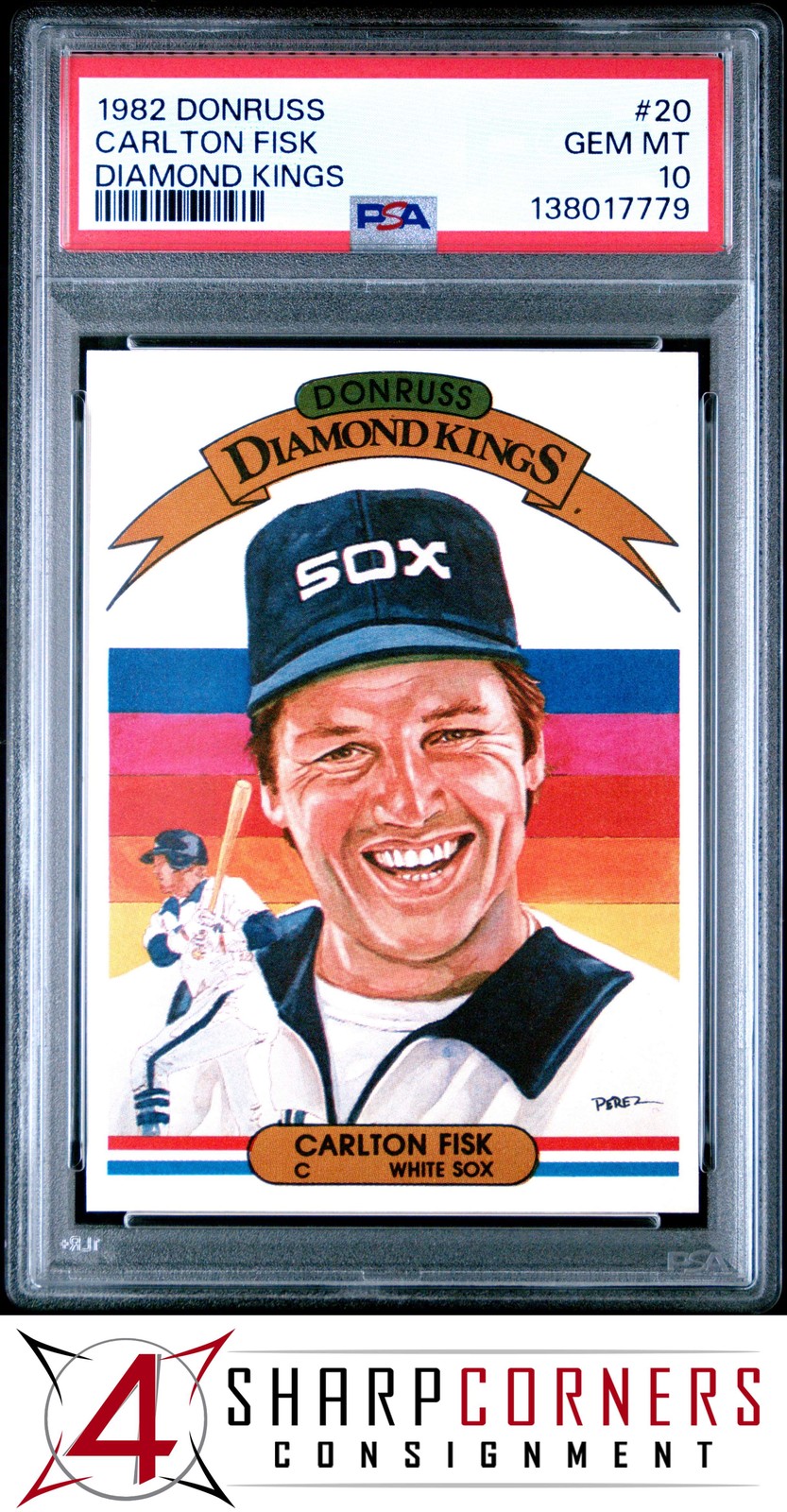 1982 DONRUSS DIAMOND KINGS #20 CARLTON FISK HOF PSA 10