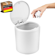 Mini Tischmülleimer 4L mit Deckel für Bad Küche Büro weiß
