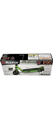 Razor E90 Kick Electric Scooter, 90W Hub Motor, Thumb Throttle, Green/Black