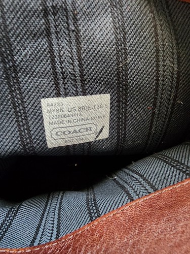 Coach Leather Knee boots Mysie Calf A4233 Chestnut Brown Gold Logo (Size 8B) - Picture 12 of 15