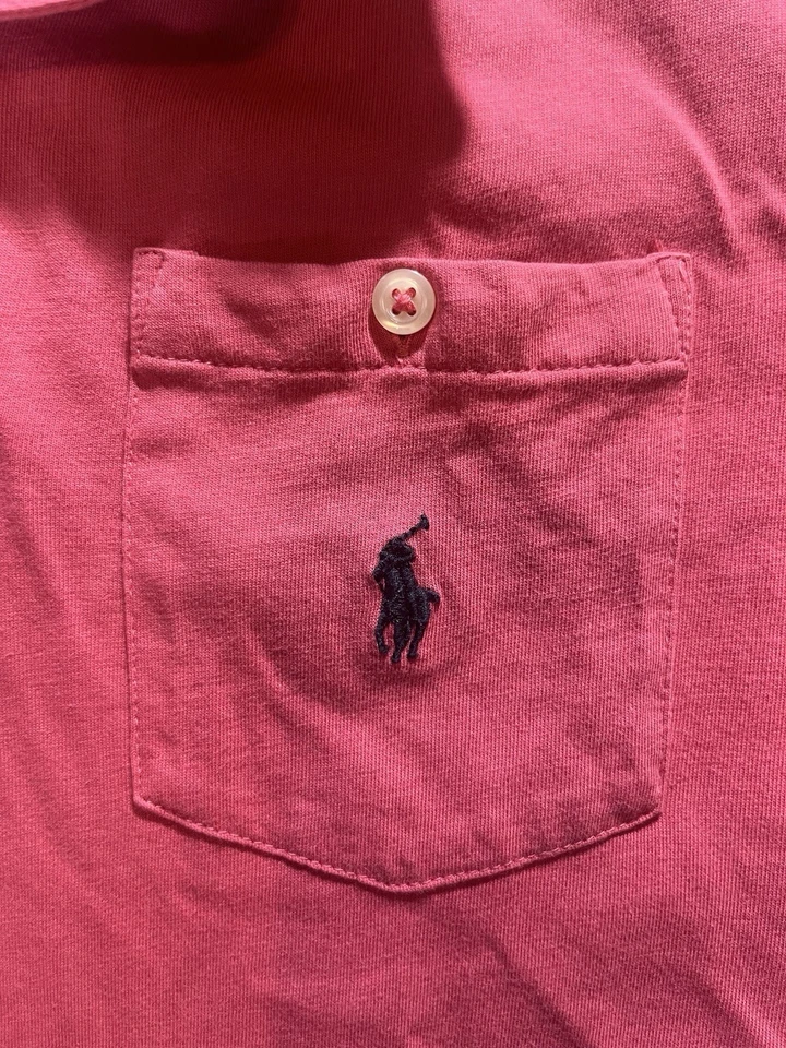 Polo Ralph Lauren Boys Shirt Size L (14-16) Red With Blue Logo Pullover - Image 4 of 4