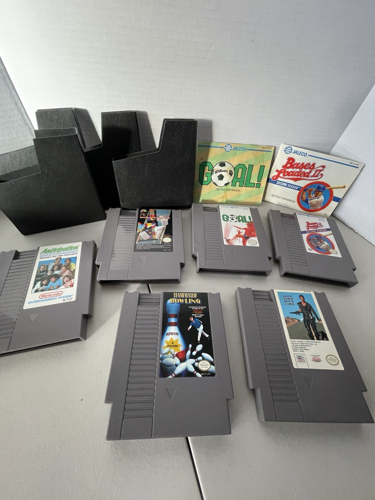 Nintendo NES Lot of 6 Games 2 Manuals 4 Covers Cleaned Good Condition