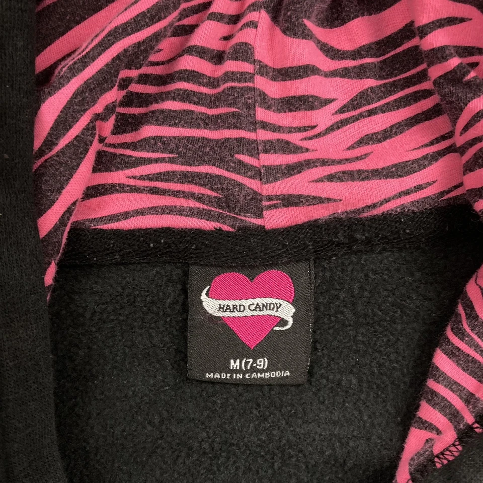 Sudadera con Capucha Hard Candy Símbolo de la Paz Niñas M 7-9 Negra Multicolor Pintura Salpicaduras Bling Foto 4 de 4