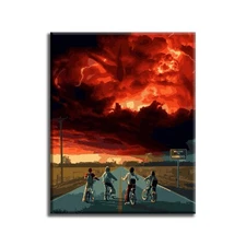 Premium Quality Paint By Numbers Kit 16x20 Inch: Stranger Things. KitArtUS