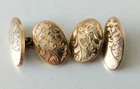 Antique Cufflinks forget-me-not scroll engraved 7.8g chain-linked