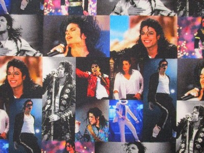 Michael Jackson, King of Pop on 100% Cotton Fabric by the 1/4 Yard : 9'' x 57''